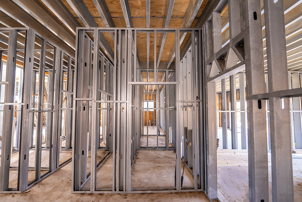 Framing Inside Metal Home