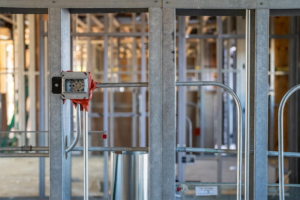 Steel Frames Prepped for Electrical